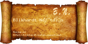 Blikhardt Nátán névjegykártya